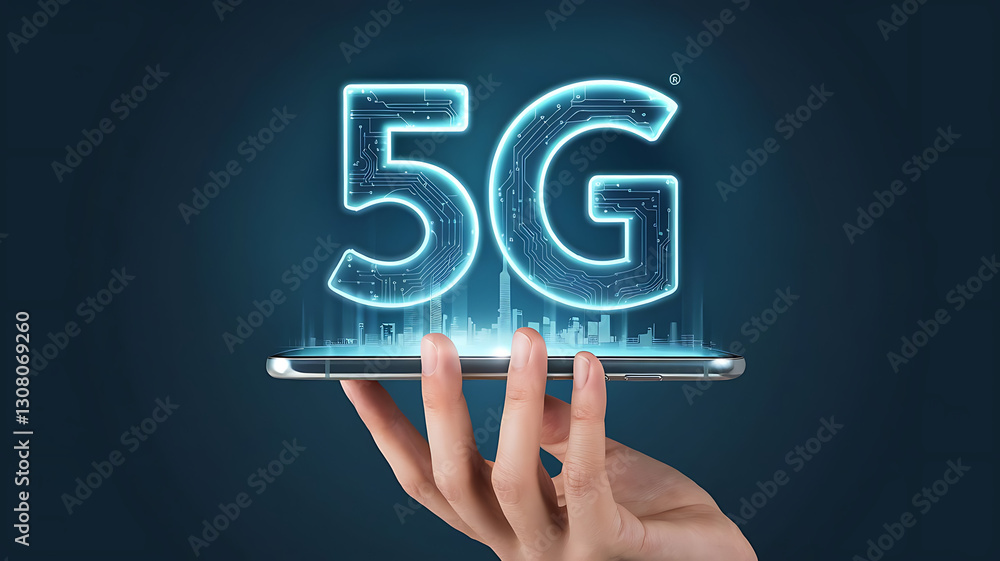 5G Technology with Digital Earth at the Center of Various IoT Icons Over a Futuristic Cityscape, Wireless Communication Network Concept.
5G Technology with Digital Earth at the Center of Various IoT Icons Over a Futuristic Cityscape, Wireless Communication Network Concept.
