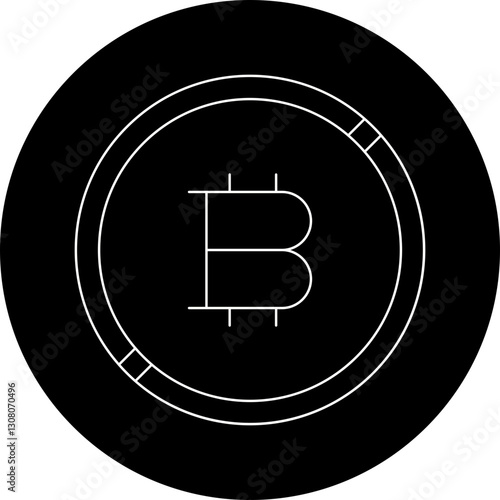 Bitcoin icon single vector illustration