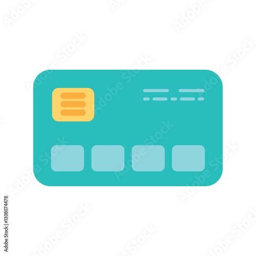 Flat Vector Illustration of a Credit or Debit Card Representing Online Payment, Financial Transactions, and Electronic Banking Services