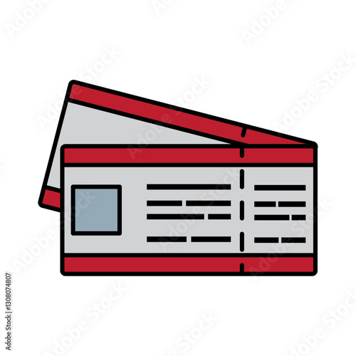 Flat Vector Illustration of Airline Tickets or Boarding Passes for Airplane Travel and Flight Reservation Concepts