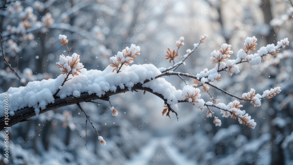 Snowy Branch Detail, Winter Woods Snowy Branch Detail, Winter Woods