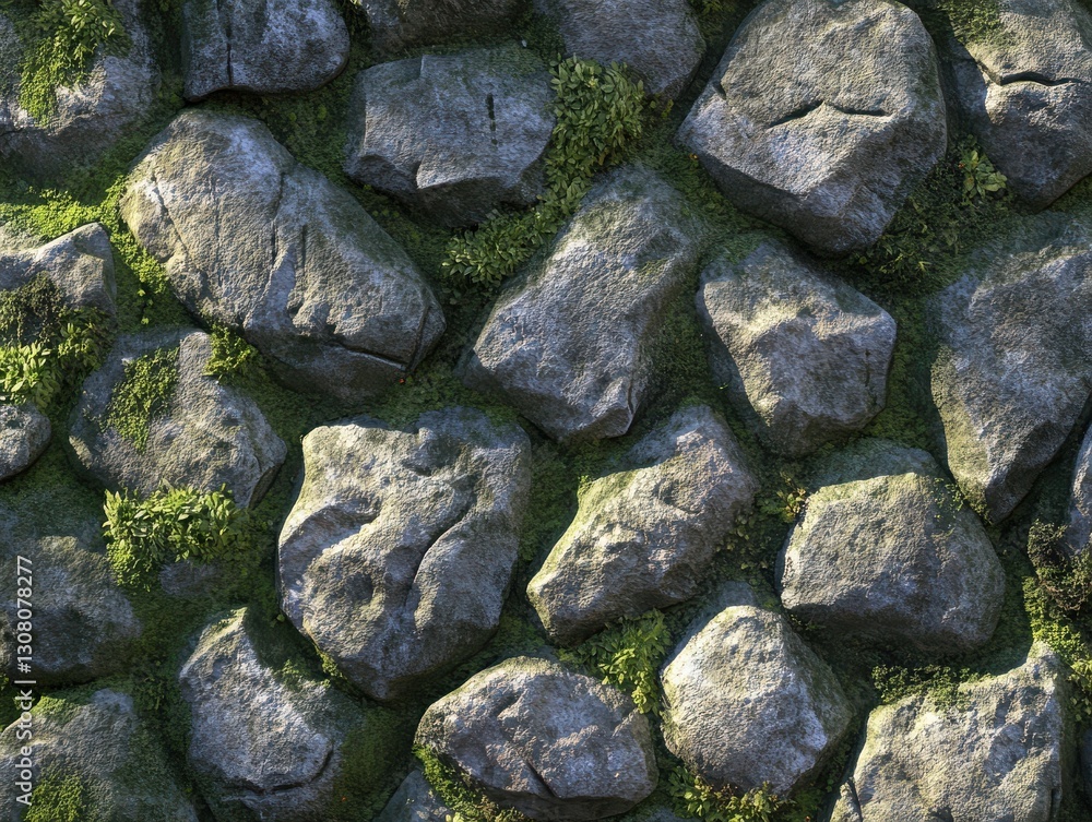 Close-up of weathered stone covered in lush moss Close-up of weathered stone covered in lush moss