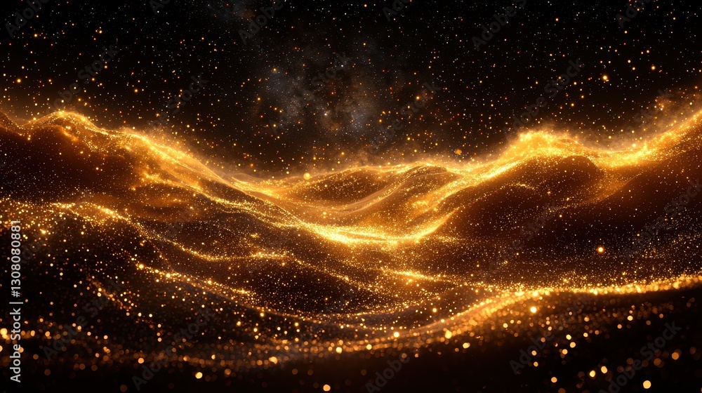 Golden Waves Abstract Background Golden Waves Abstract Background