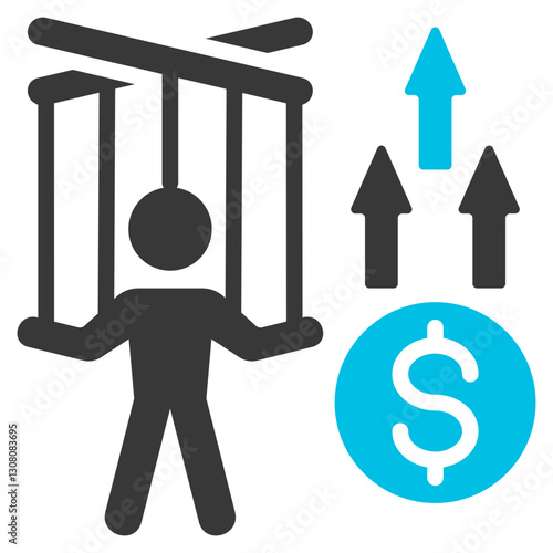 Exploitation Glyph Blue Grey Icon