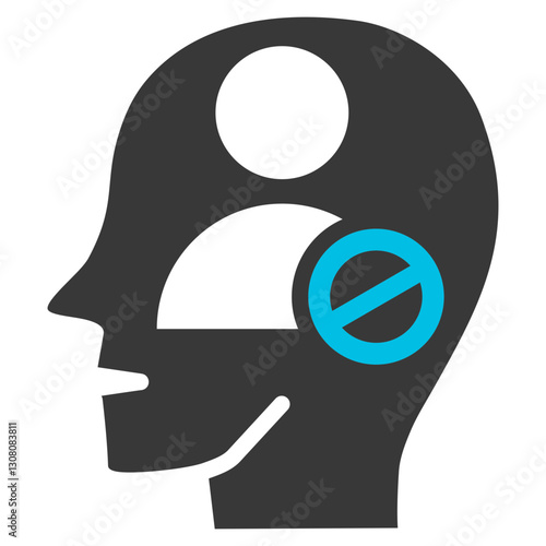 Prejudice Glyph Blue Grey Icon