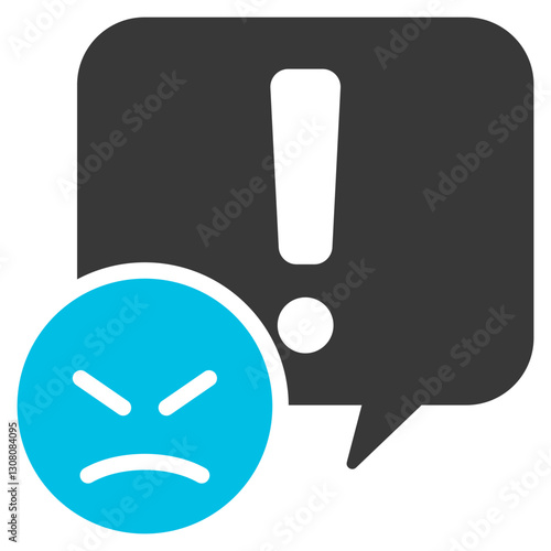 Hate Glyph Blue Grey Icon