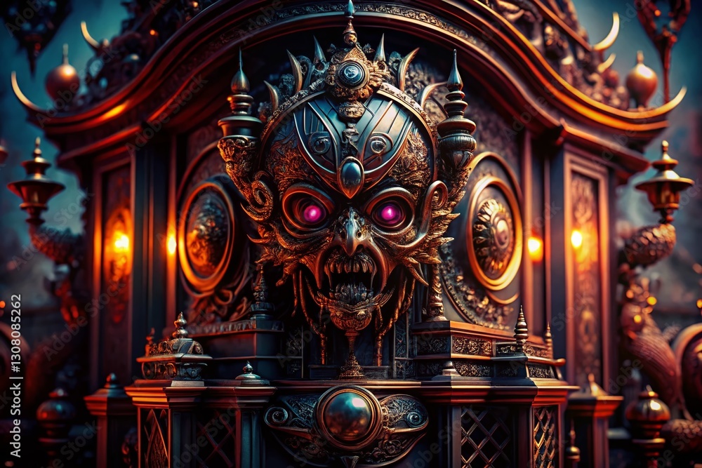 Fototapeta premium Dark Gothic Appliance Detail: Mysterious Victorian-Era Kitchen Gadget