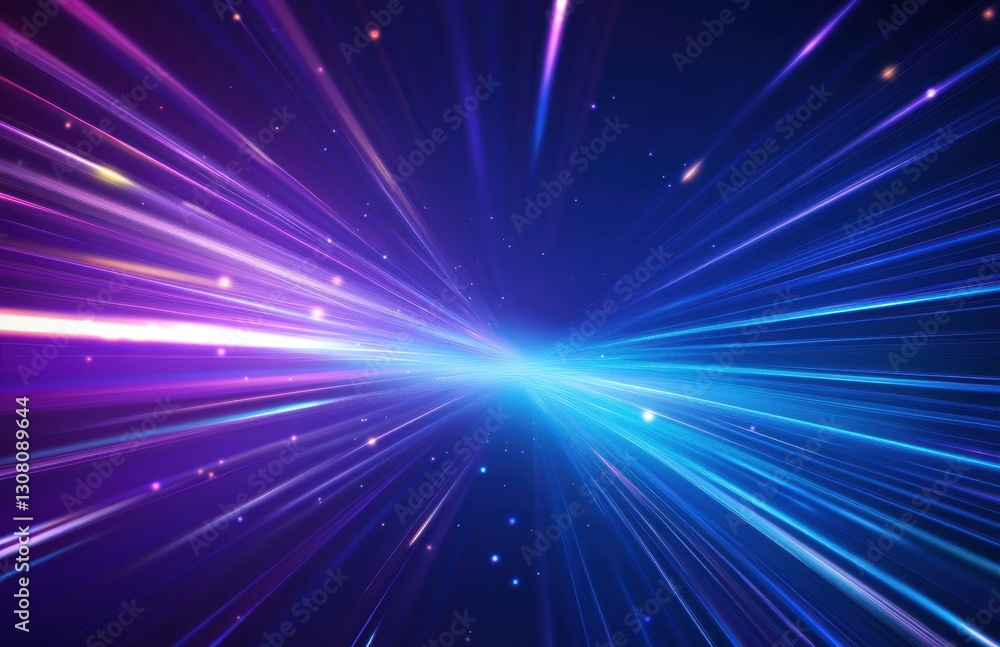 Bright and Vibrant Light Rays with Motion Blur in a Cosmic Space Background in Purple and Blue Tones Bright and Vibrant Light Rays with Motion Blur in a Cosmic Space Background in Purple and Blue Tones