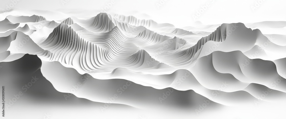 Fototapeta premium Abstract White Paper Cut Background with Topographic Patterns, Vector Illustration in Flat Design.