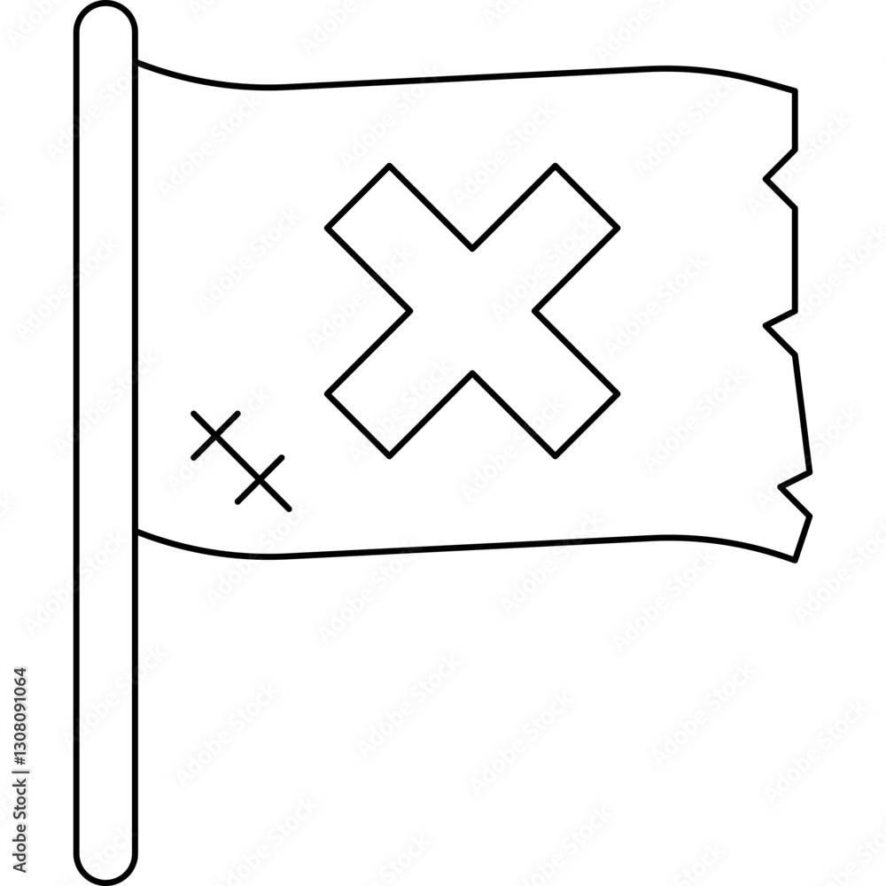 Obraz premium Pirate Flag I icon single vector illustration