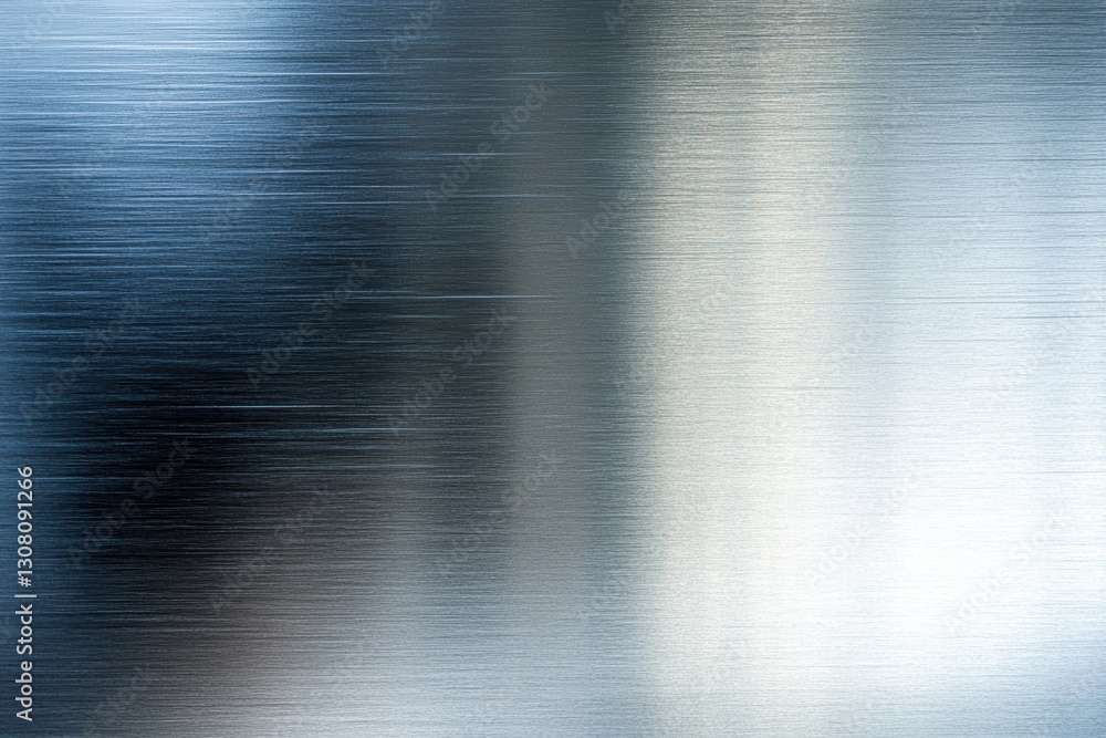 Fototapeta premium A smooth, metallic texture featuring a blend of silver and blue hues. The brushed finish creates subtle reflections, adding depth and visual interest. Ideal for backgrounds in design projects.