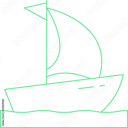 Small Boat icon single vector illustration