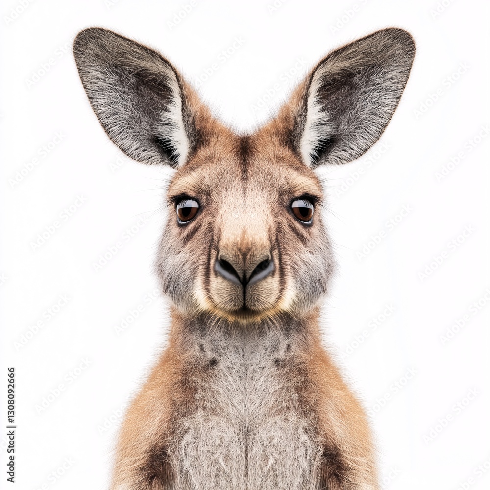Fototapeta premium Kangaroo Portrait: Adorable Wildlife in Natural Habitat | Endangered Australian Mammal