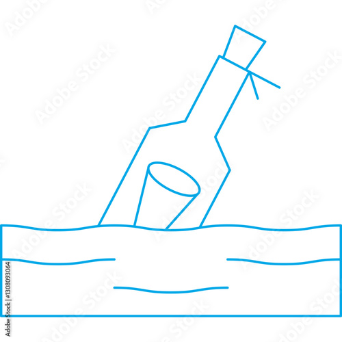 Bottle in Water icon single vector illustration