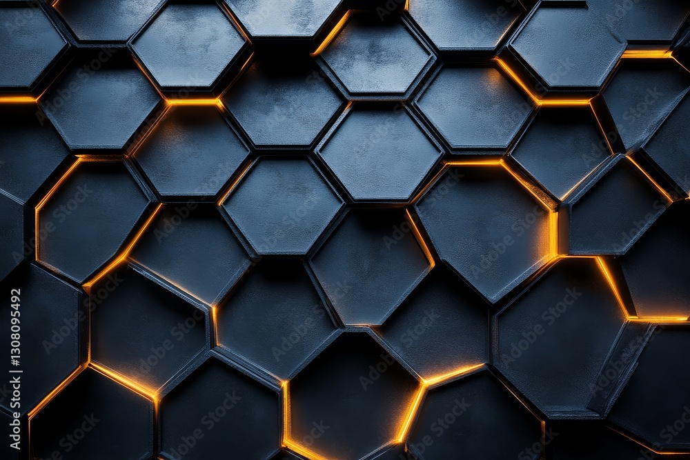 Black background with dark gray hexagon grid pattern, carbon metal texture for design, cover, and banner, vector illustration. Black background with dark gray hexagon grid pattern, carbon metal texture for design, cover, and banner, vector illustration.