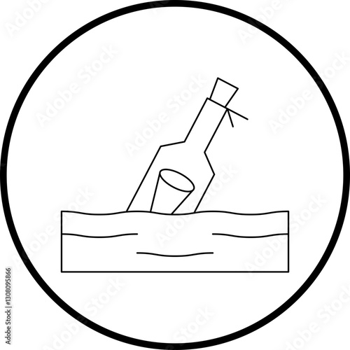 Bottle in Water icon single vector illustration