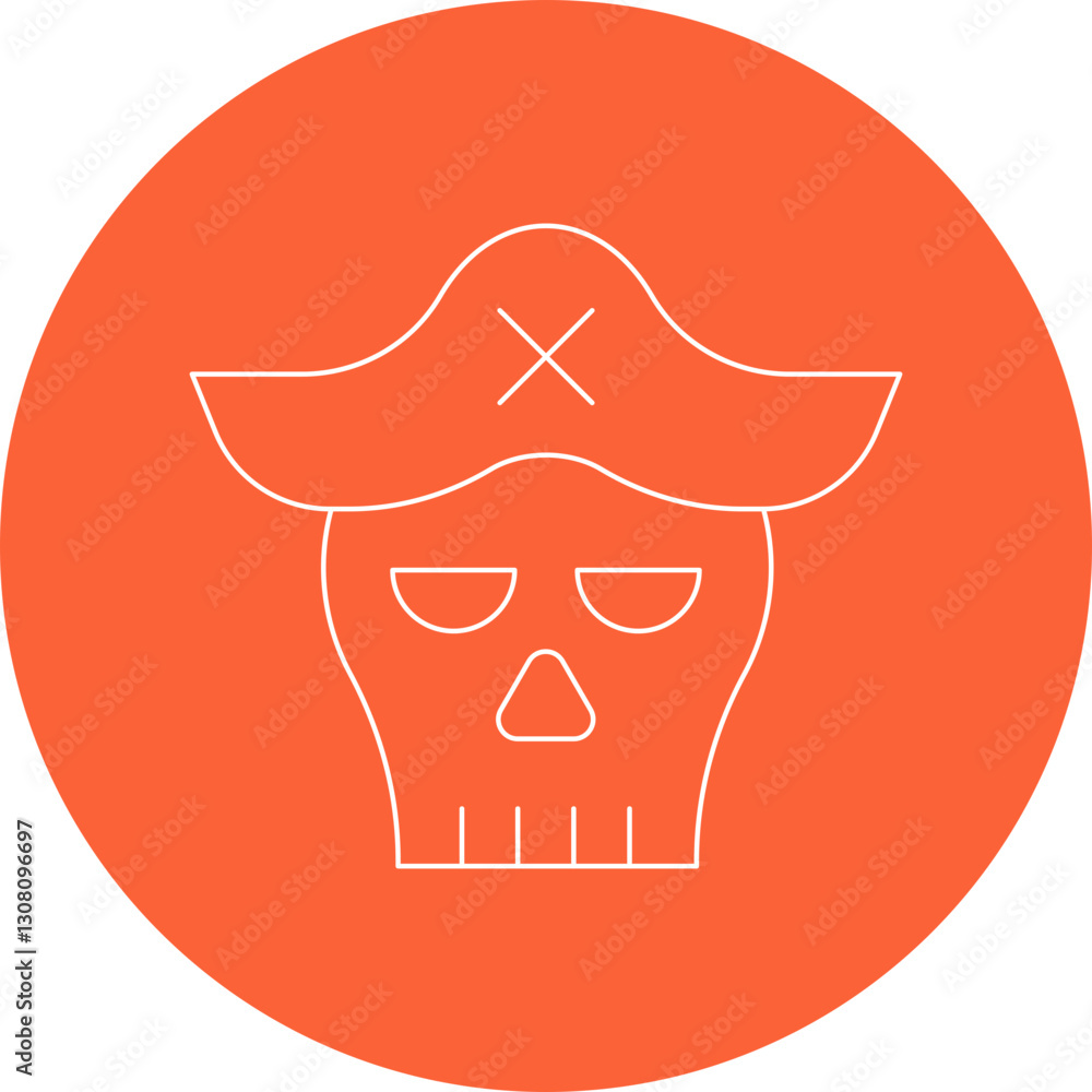 Pirate Skull I icon single vector illustration Pirate Skull I icon single vector illustration
