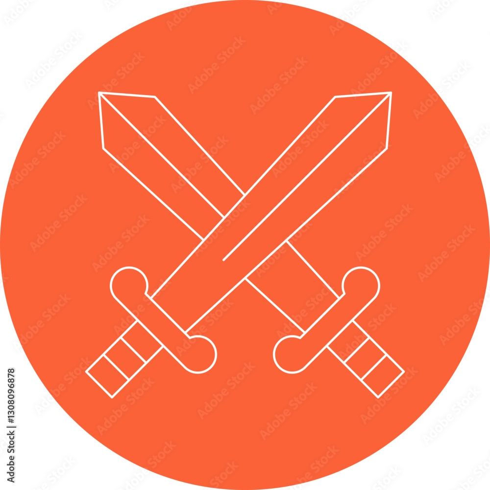 Swords icon single vector illustration