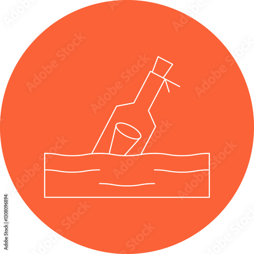 Bottle in Water icon single vector illustration