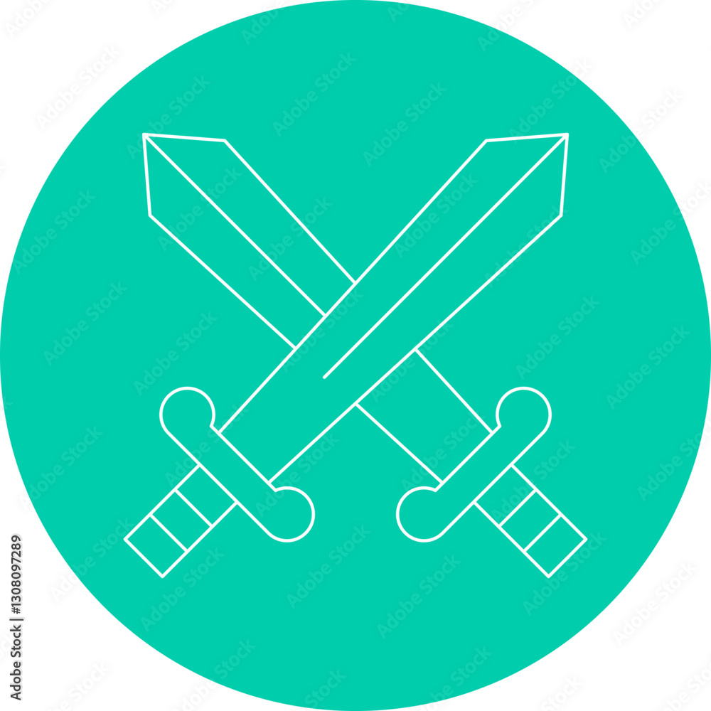 Swords icon single vector illustration
