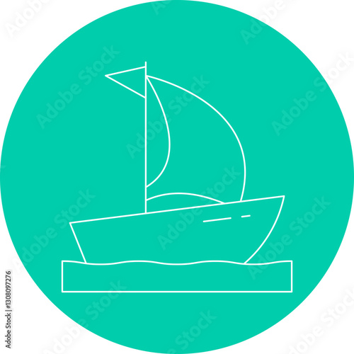 Small Boat icon single vector illustration