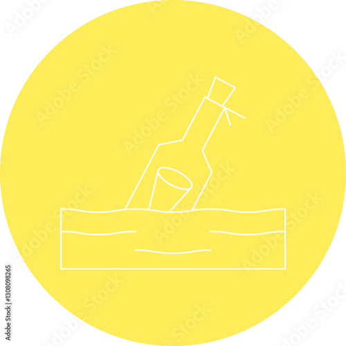 Bottle in Water icon single vector illustration