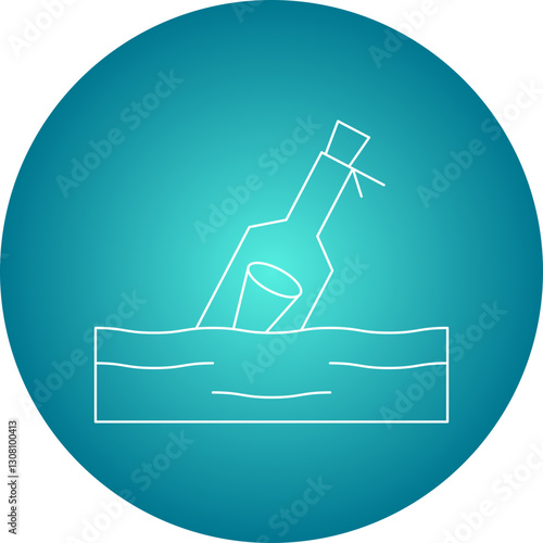 Bottle in Water icon single vector illustration