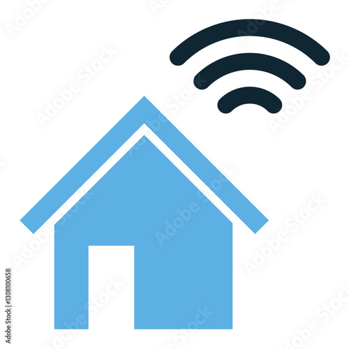 Smart home icon vector representing modern technology, automation, and energy efficiency. Ideal for IoT solutions, home security, and eco-friendly living initiatives.