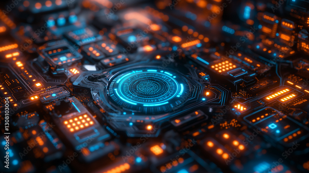 Fototapeta premium Ciberseguridad: Inteligencia Artificial y Protección Digital Avanzada