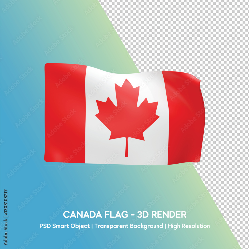 3D Canada Flag – Realistic American Flag Rendering