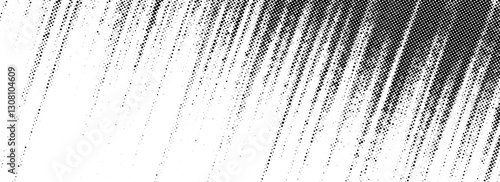 Grunge halftone scratch line background. Fading grit noise texture. Dotted pop art sandy wallpaper. Retro diagonal pixel stripe backdrop. Vector anime or manga style comic overlay. Slanted surface