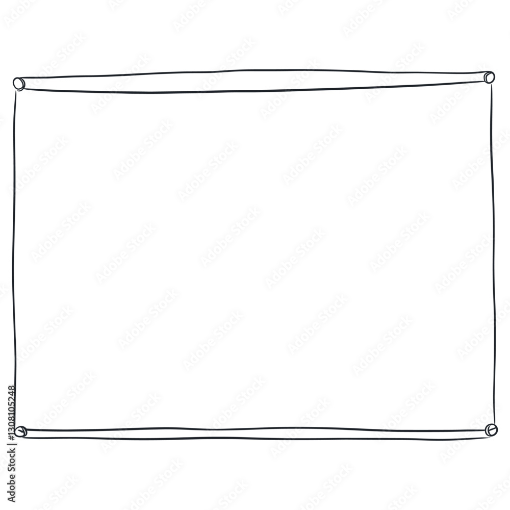 Fototapeta premium Rectangle outline sketch line electronics minimalist screen vector