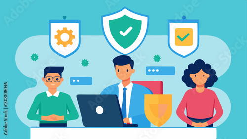Security Measures A Compliance Officer working with cybersecurity professionals reviewing security measures for protecting sensitive cryptocurrency data.