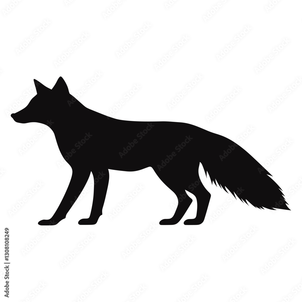 Fox silhouette illustration animal black vector Fox silhouette illustration animal black vector