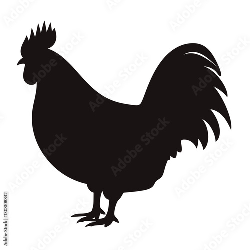 Rooster silhouette illustration poultry animal vector