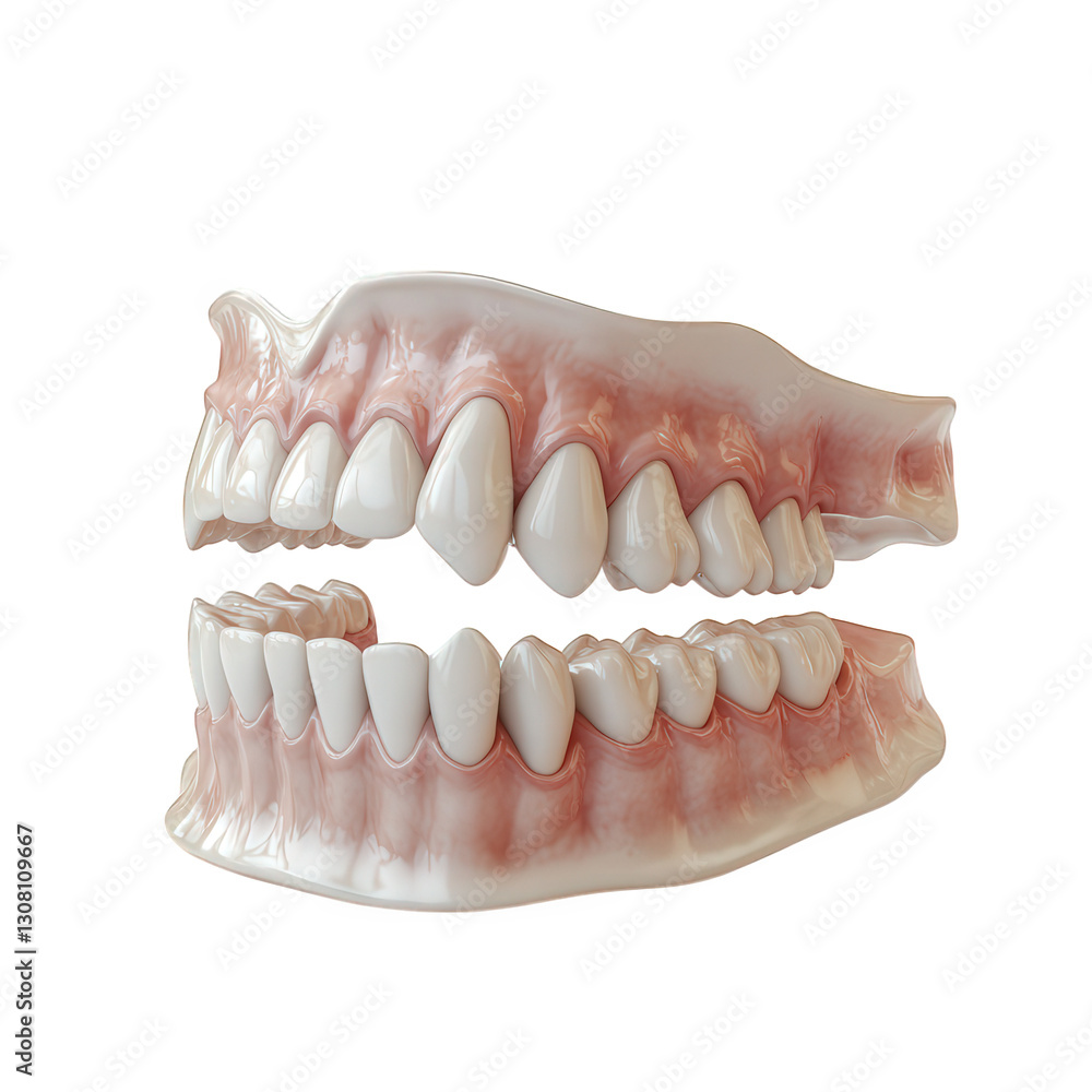 Fototapeta premium a 3d model of human teeth. showcasing both the upper and lower jaws the teeth are rendered in a realistic style. highlighting their structure and alignment. which is useful for educational. dental. an