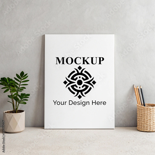 Realistic frame wall mockup design 3D render