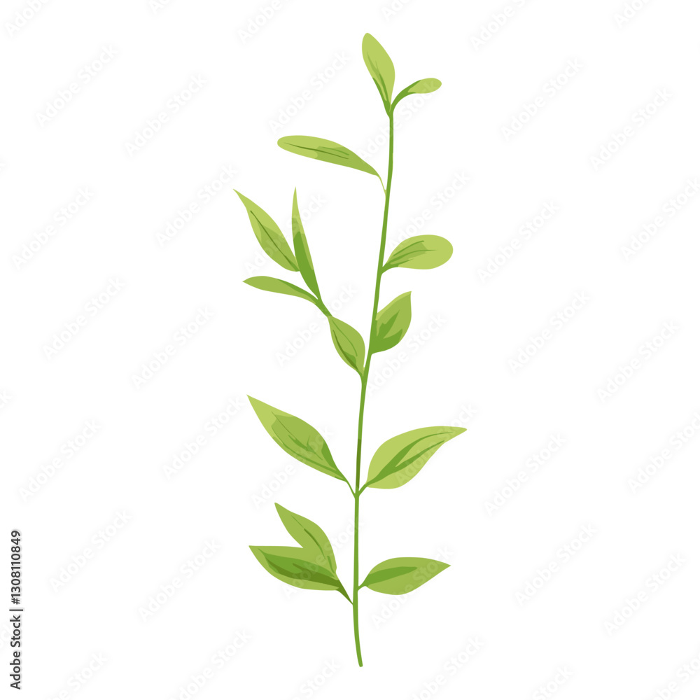 Flat vector of wild grass leaves leaf illustration vector Flat vector of wild grass leaves leaf illustration vector