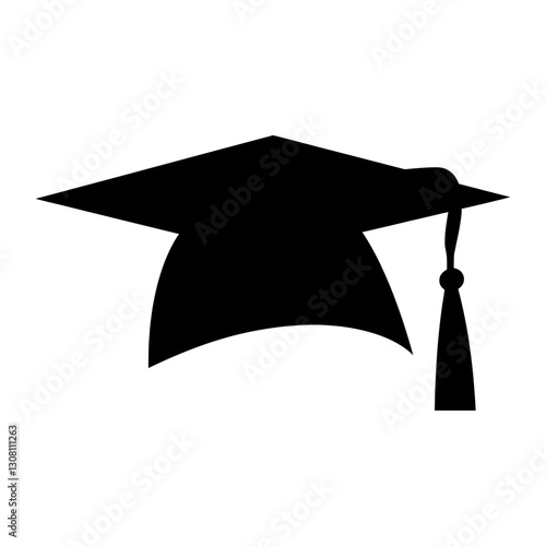 Graduation caps silhouette black achievement vector
