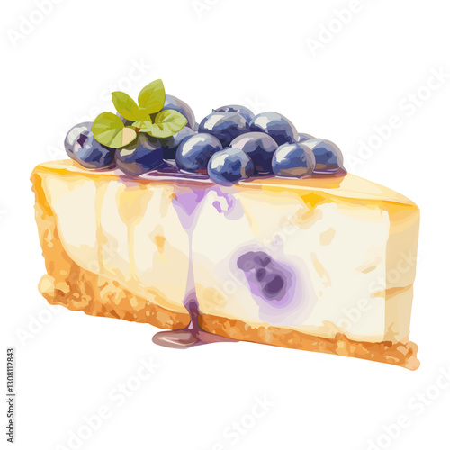 Slice Cheesecake cheesecake blueberry illustration vector
