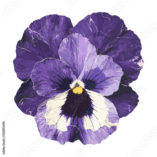 Purple pansy flower petals illustration vector