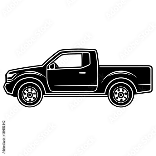 Pick up truck transportation illustration automobile vector