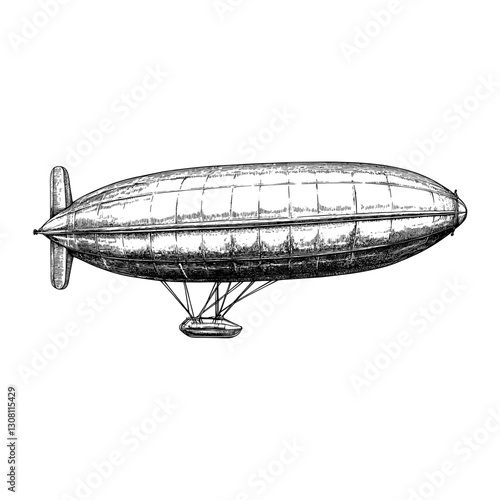 Vintage airship transportation aircraft vintage vector