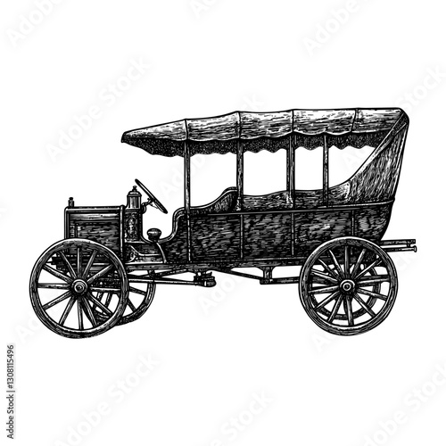 Western carriage vehicle transportation illustration vector