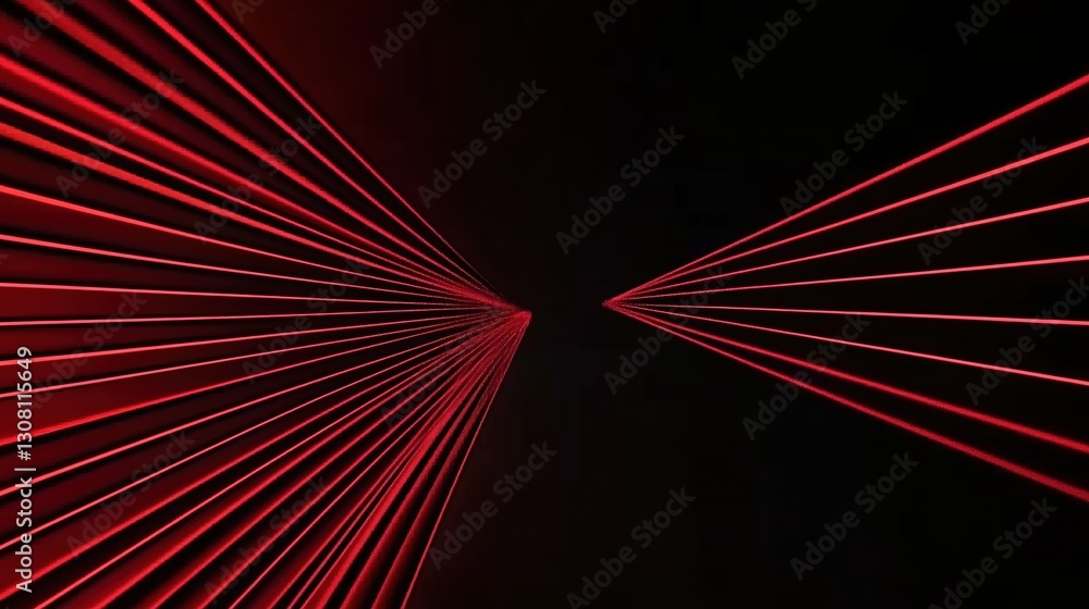 Obraz premium Dynamic Red Laser Beams Cutting Through Dark Space with a Futuristic Vibe