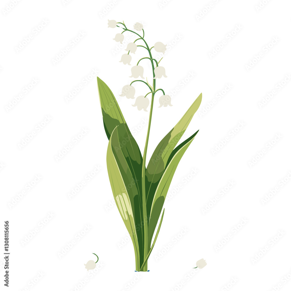 Fototapeta premium Lily of the valley illustration background flower vector