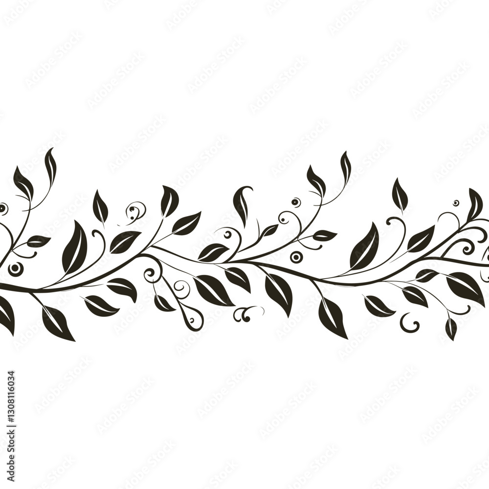 Fototapeta premium Leaf Border Clipart illustration decorative graphics vector