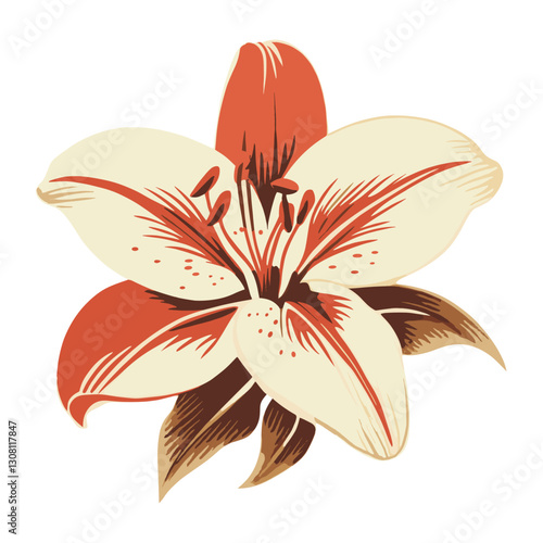 Lily flower icon illustration design botanical vector