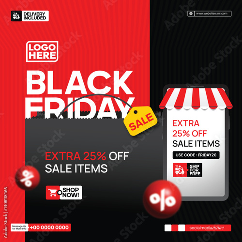 High Impact Black Friday Sale Banner for Digital Promotions