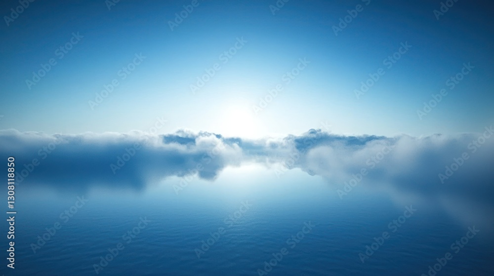 Obraz premium A soft blue background with a misty, cloud-like appearance